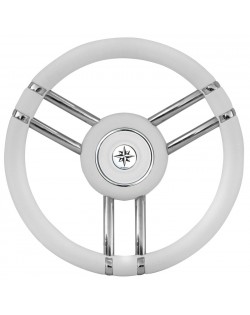 Volante Apollo inox e poliuretano Ø 35 cm - BIANCO